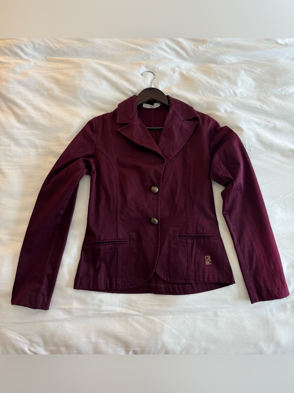 Carolina Herrera Deep Burgundy Two-Button Blazer